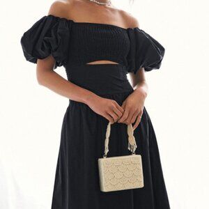 Moon River Off The Shoulder Cutout Dress